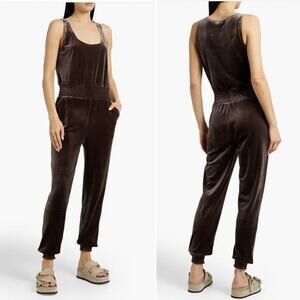 Commando Brown Velvet Tank Jumpsuit Large